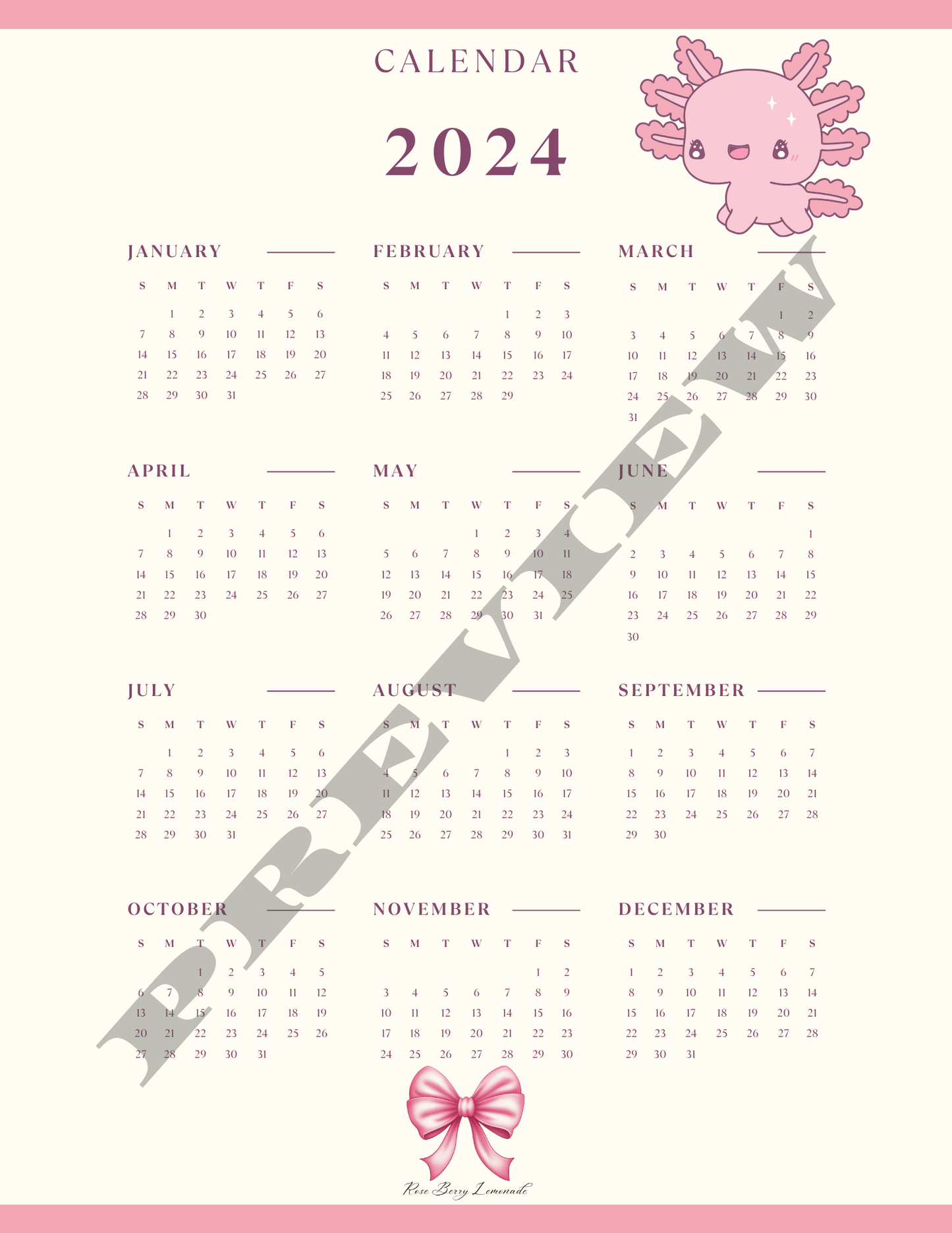 Cute Digital Girly Planner 2024